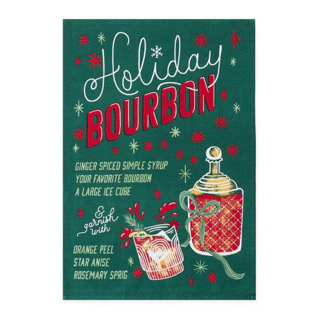 Holiday Burbon Printed Floursack Dishtowel