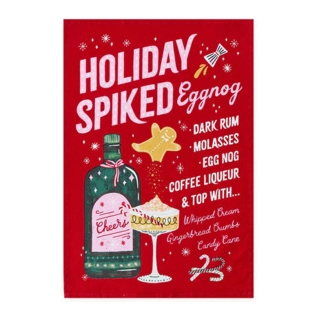 Holiday Spiked Eggnog Printed Floursack Dishtowel