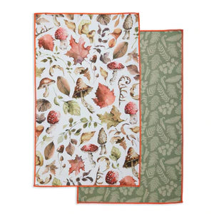 Autumn Woodland Printed Microfiber Dishtowel