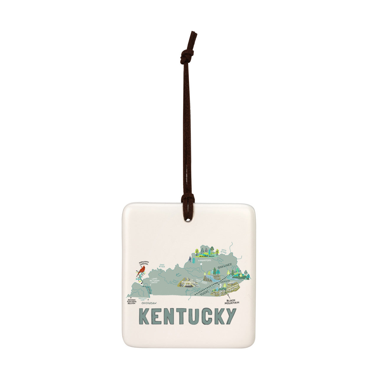 Kentucky State Magnetic Ornament - Bone