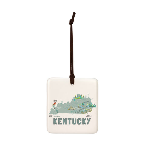 Kentucky State Magnetic Ornament - Bone