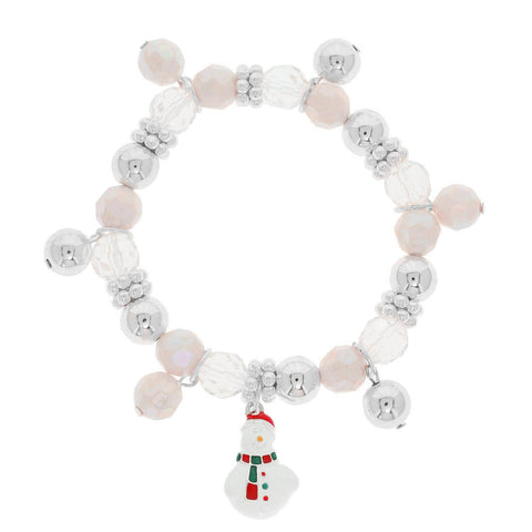 Sophia Collection - Crystal Beaded Snowman Charm Bracelet