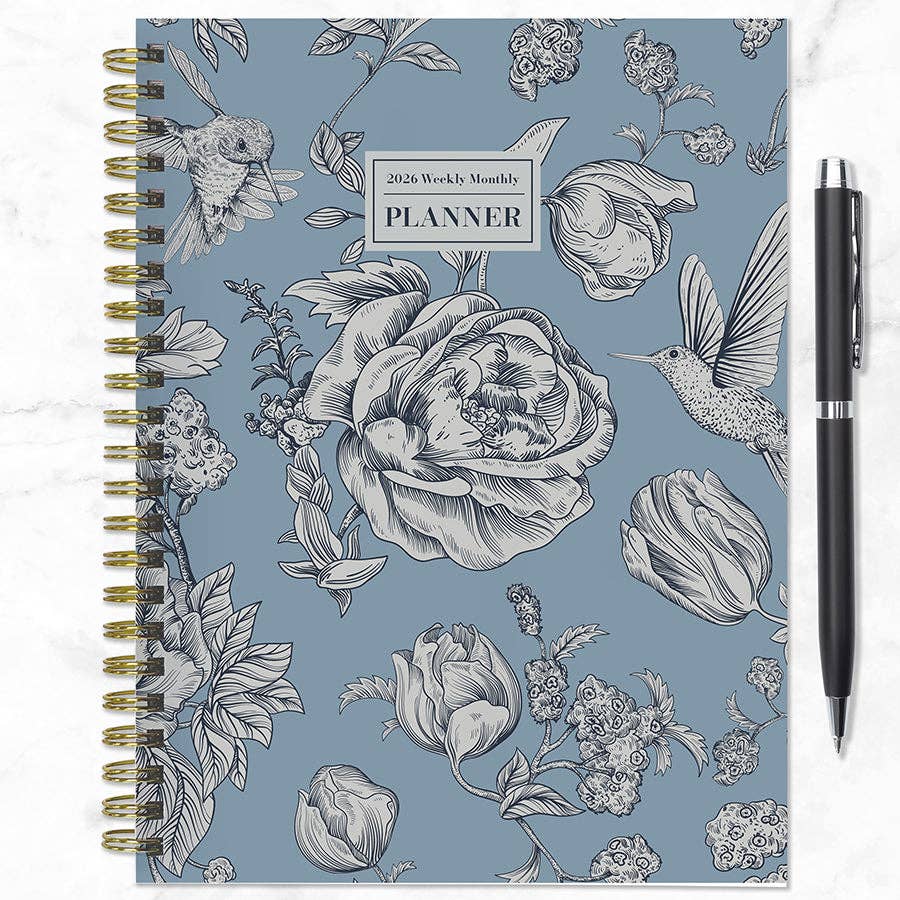 2026 Garden Roses Medium Weekly Monthly Planner