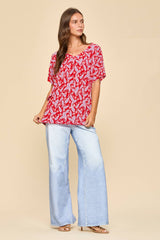 Paisley Print Tunic Top