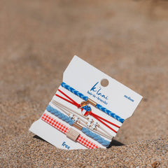 "Free" Patriotic Red, White and Blue Hair Tie Bracelet: Medium
