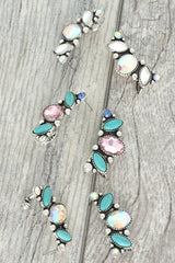 Sophia Collection - Western Turquoise Gemstone Climber Earrings: Multi-Colored