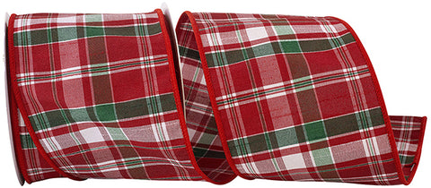 SPEARMINT PLAID DUPIONI WIRED EDGE