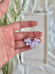 Floral Clay Earrings-Lavender
