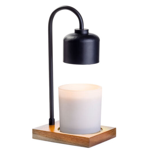 Black & Wood Arched Candle Warmer Lamp