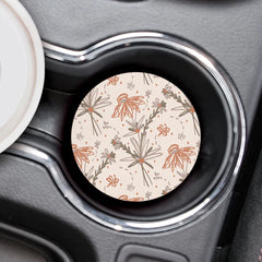 FLORAL PATTERN CAR COASTER