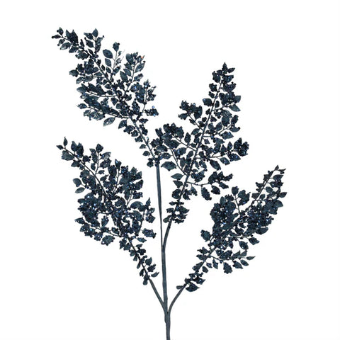 Metallic Fern with Sequin Finish 33" in Midnight Blue