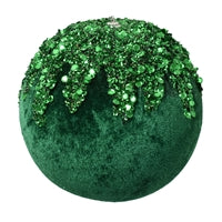 VELVET BALL WITH DRIPPING SEQUIN DESIGN 6"