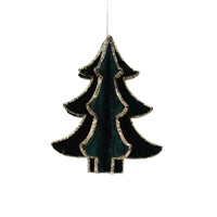 3-D GLITTERED EDGE CHRISTMAS TREE ORNAMENT - EMERALD/GOLD