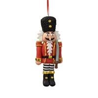 NUTCRACKER ORNAMENT - RED BLACK WHITE 5"