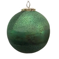 MATTE GREEN TEXTURED GLASS BALL 4''