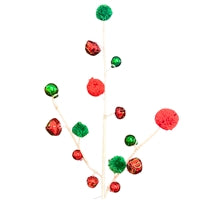 JINGLE MY BELLS SPRAY 31" RED/WHITE/GREEN