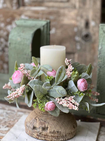 Debutante Blooms Candle Ring | 3" | Pink