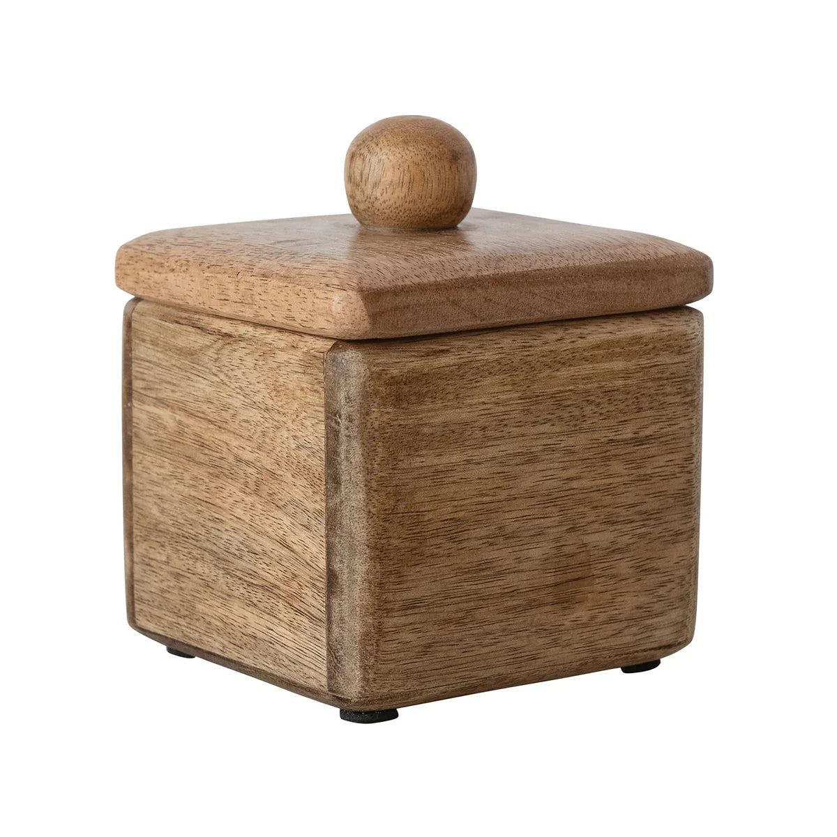 Hazel Mazel  Square Mango Wood Container with Lid