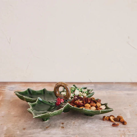 Ceramic Holly Leaf Dish
