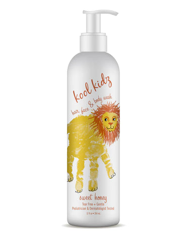 Kool Kidz Hair, Face & Body Wash Sweet Honey- 12 oz- Lion