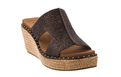 Kiss N Tell- Chocolate Embossed Floral Wedge