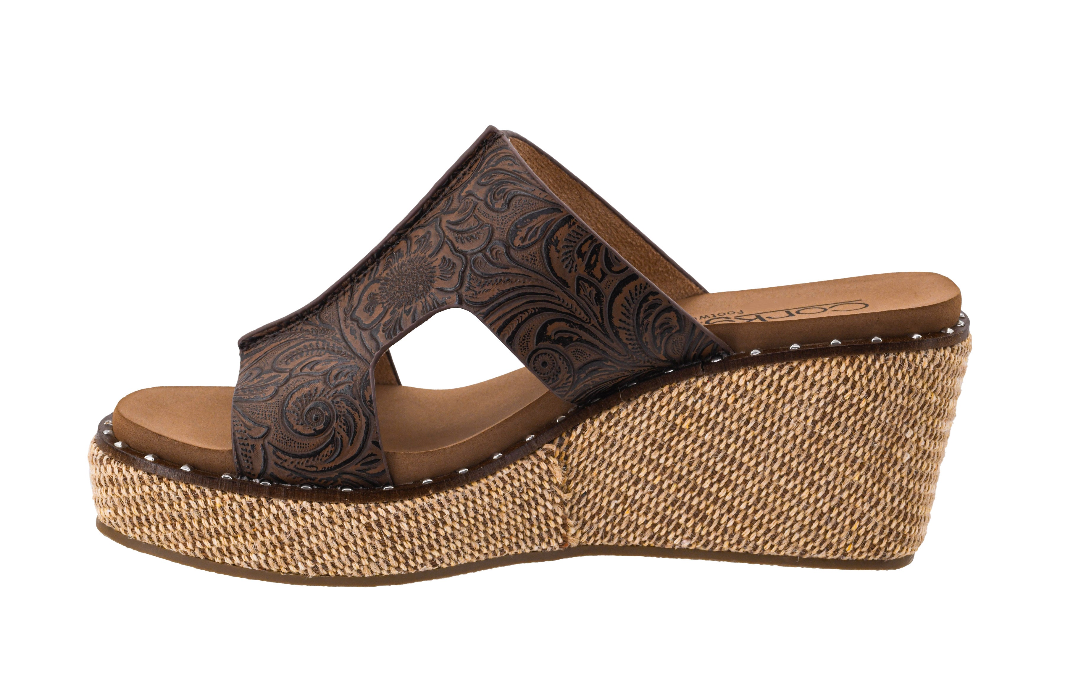 Kiss N Tell- Chocolate Embossed Floral Wedge