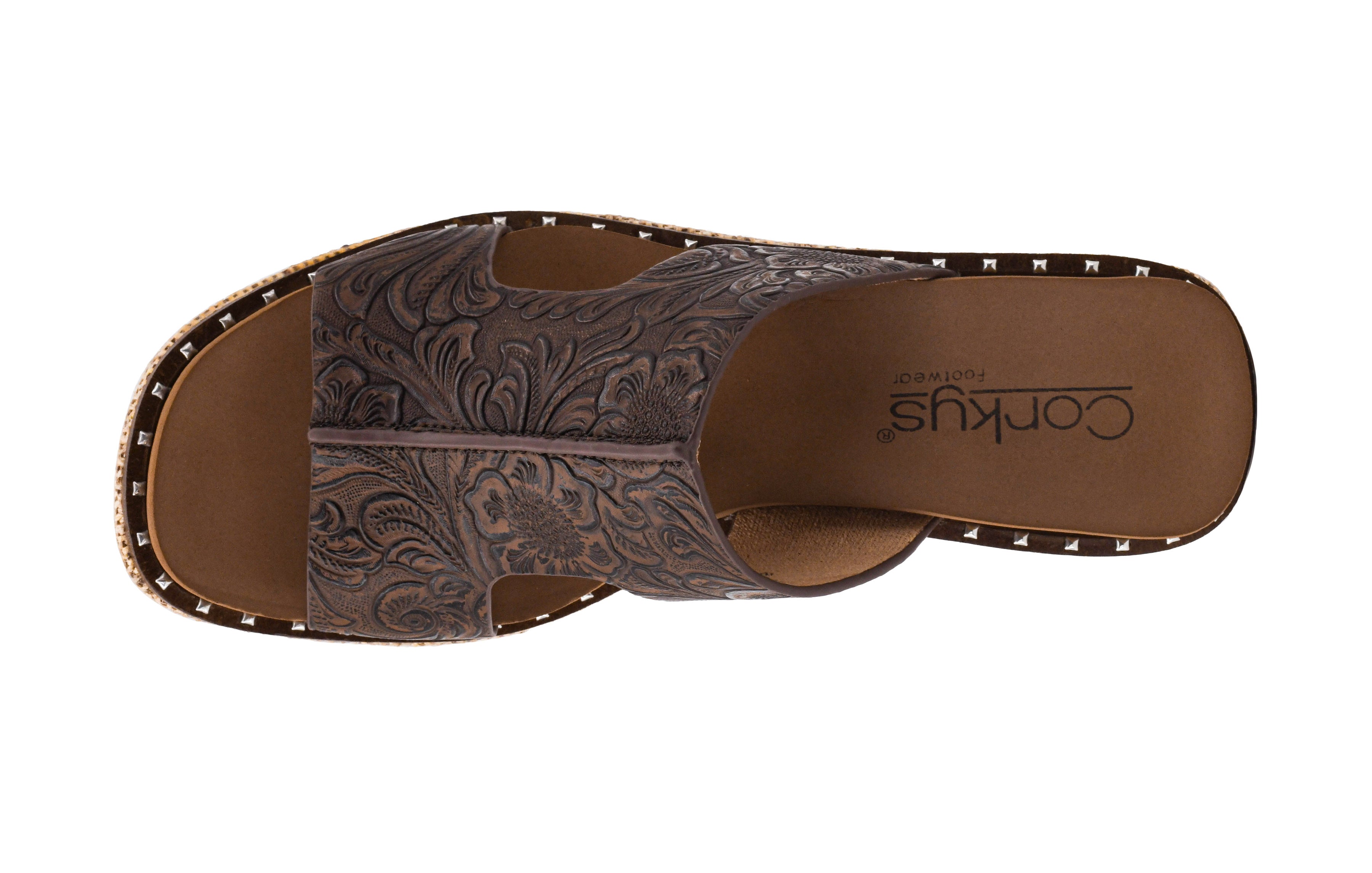 Kiss N Tell- Chocolate Embossed Floral Wedge
