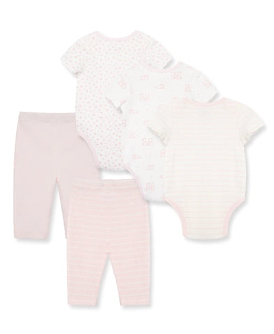 Charms 5-Piece Bodysuit & Pant Set