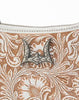 Dannia Medium Purse - Ivory Dust Handtooled Leather And Calfskin