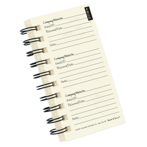 Online Accounts, My Password Mini Journal