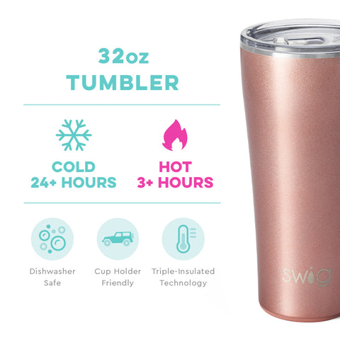 Shimmer Rose Gold Tumbler (32oz)