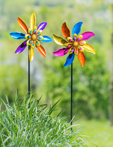 48" H Rainbow Windmill Wind Spinner Stake