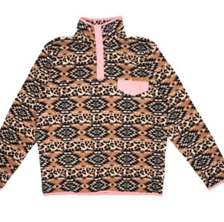 Fleece Pullover Aztec -Leo