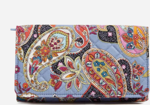 RFID Trifold Clutch Wallet-Provence Paisley