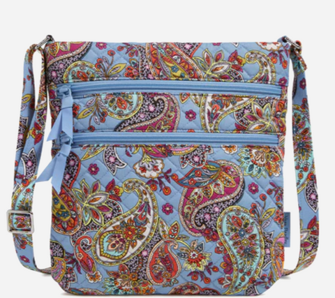 Triple Zip Hipster Crossbody Bag-Provence Paisley