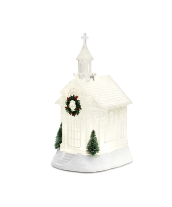 Lit Crystal Church Figure