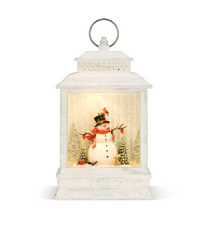 Lit Musical Woodland Snowman Lantern