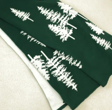 50X60 GRN/WHT PINE TREE THROW