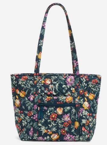 Small Vera Tote Bag in Recycled Cotton-Fresh-Cut Floral Green