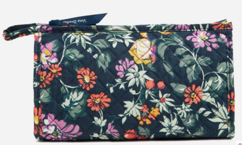 Trapeze Cosmetic Bag in Recycled Cotton-Fresh Cut Floral Green