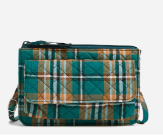RFID Wallet Crossbody in Recycled Cotton-Orchard Plaid