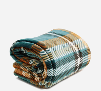 Cozy Life Throw Blanket in Fleece-Orchard Plaid