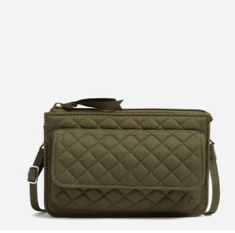 RFID Wallet Crossbody in Recycled Cotton-Climbing Ivy Green