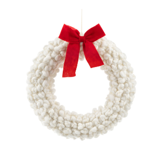 Knit Cream Christmas Wreath