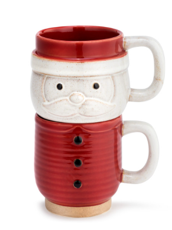 Snow Day Santa Stacked Mugs - Set of 2