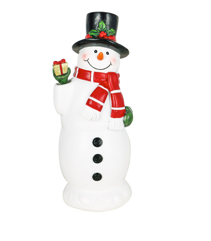 7" Resin Snowman with Waving Hand Table Decor