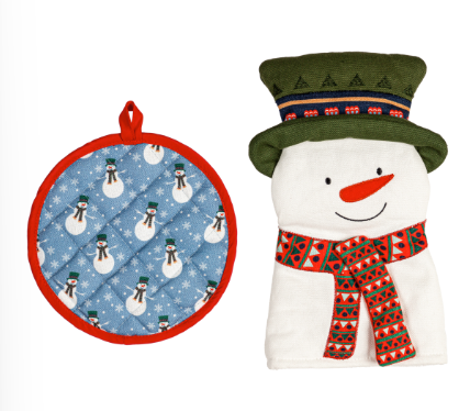 Oven Mitt & Pot Holder Set, Snowman