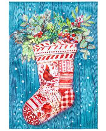 Christmas Stocking Moire Garden Flag