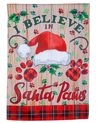 Santa Paws Suede Garden Flag