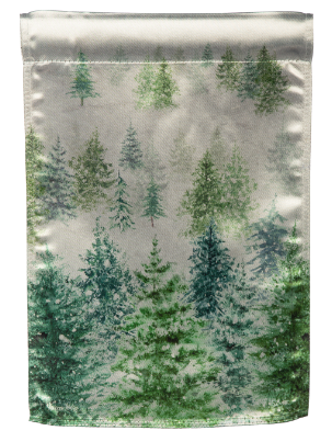 Snowy Forrest Lustre Garden Flag